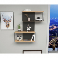 Estante de pared Destan roble antracita Practica Hogar