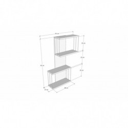 Estante de pared Destan roble antracita Practica Hogar