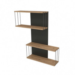 Estante de pared Destan roble antracita Practica Hogar