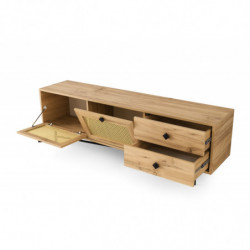 Mueble TV Hapsiyas 180 roble negro Practica Hogar