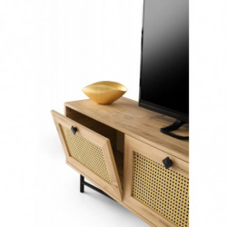 Mueble TV Hapsiyas 180 roble negro Practica Hogar