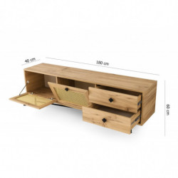 Mueble TV Hapsiyas 180 roble negro Practica Hogar