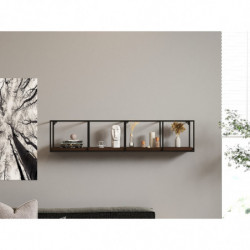 Estante de pared Miray negro nogal Practica Hogar