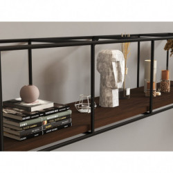 Estante de pared Miray negro nogal Practica Hogar