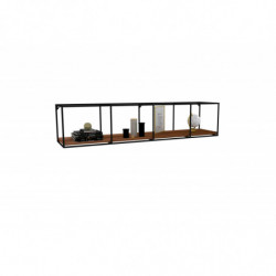 Estante de pared Miray negro nogal Practica Hogar