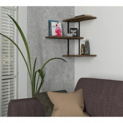 Estante de pared Frisbi negro nogal Practica Hogar