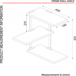 Estante de pared Frisbi negro nogal Practica Hogar