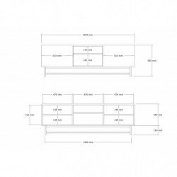 Mueble TV Wood nogal Practica Hogar