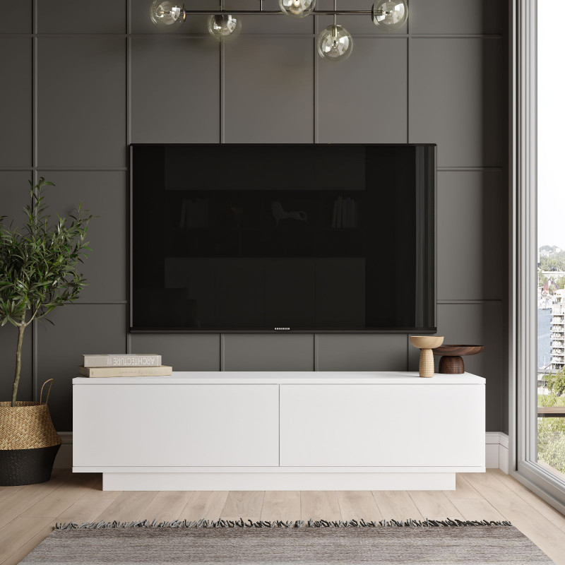 Mueble TV FN1-W blanco Practica Hogar Mueble TV FN1-W blanco Practica Hogar