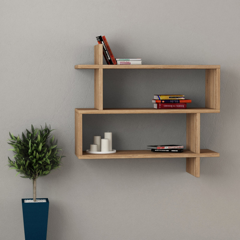Estante de pared Paralel roble Practica Hogar Estante de pared Paralel roble Practica Hogar