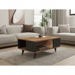 Mesa de centro Yuka negro nogal Practica Hogar