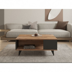 Mesa de centro Yuka negro nogal Practica Hogar