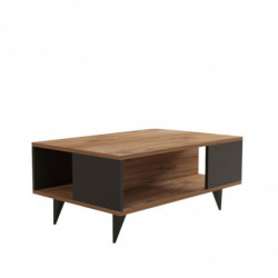 Mesa de centro Yuka negro nogal Practica Hogar