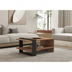 Mesa de centro Ova antracita roble Practica Hogar