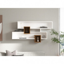 Estante de pared Karen blanco nogal Practica Hogar