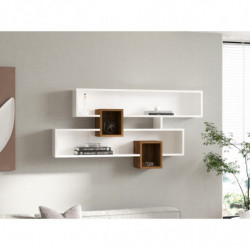 Estante de pared Karen blanco nogal Practica Hogar