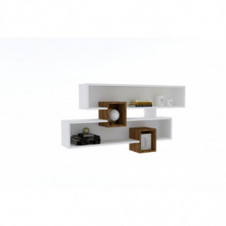 Estante de pared Karen blanco nogal Practica Hogar