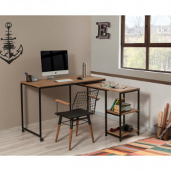 Escritorio de estudio Bera pino atlántico negro Practica Hogar