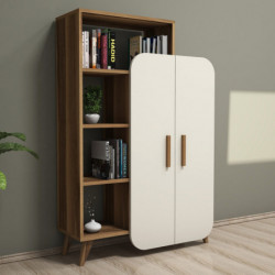 Librería Form crema nogal Practica Hogar