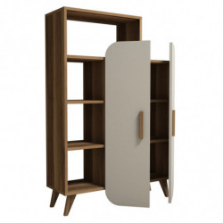 Librería Form crema nogal Practica Hogar
