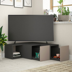 Mueble TV Compact antracita marrón claro Practica Hogar