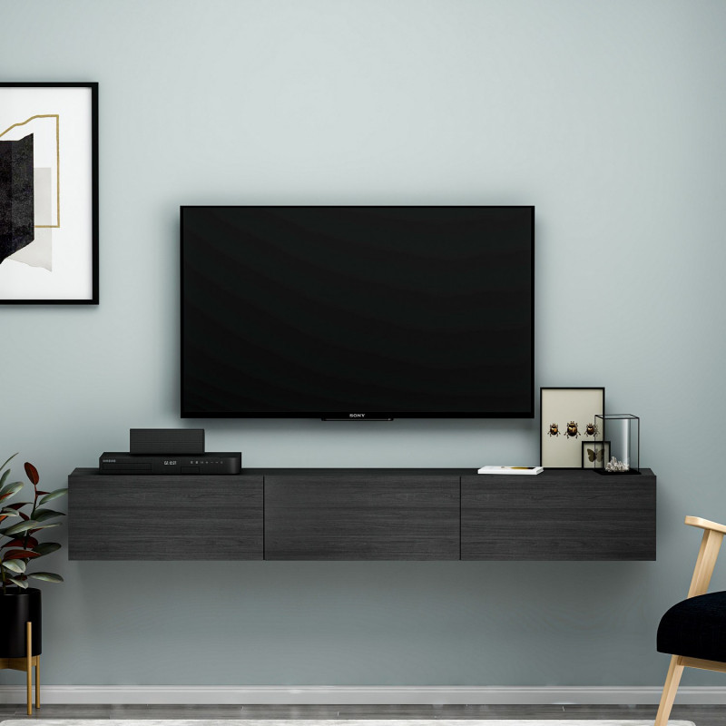 Mueble TV Terra Negro Practica Hogar Mueble TV Terra Negro Practica Hogar