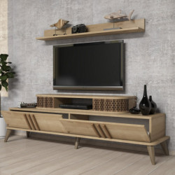 Conjunto de muebles de salón Eylül roble Practica Hogar
