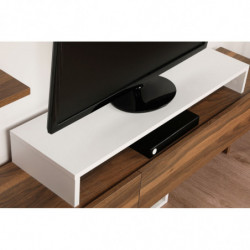 Mueble TV con estante Nirvana teca blanco Practica Hogar