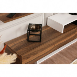Mueble TV con estante Nirvana teca blanco Practica Hogar