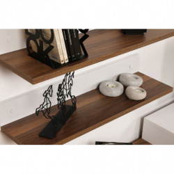 Mueble TV con estante Nirvana teca blanco Practica Hogar