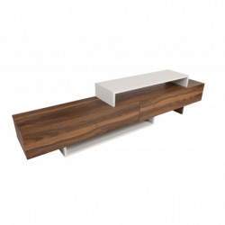 Mueble TV con estante Nirvana teca blanco Practica Hogar