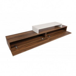 Mueble TV con estante Nirvana teca blanco Practica Hogar