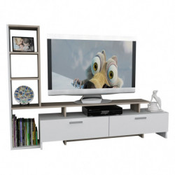 Mueble TV con estante shimal córdoba blanco Practica Hogar