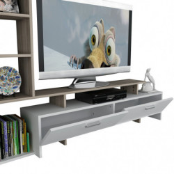 Mueble TV con estante shimal córdoba blanco Practica Hogar