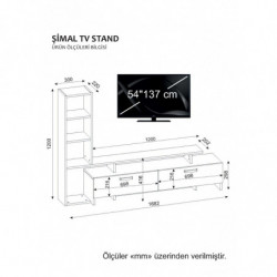 Mueble TV con estante shimal córdoba blanco Practica Hogar