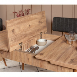 Set mesa comedor extensible y sillas (4 piezas) Vina 1053 pino atlántico antracita Practica Hogar
