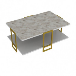 Mesa de centro Polka blanco oro Practica Hogar