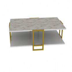 Mesa de centro Polka blanco oro Practica Hogar