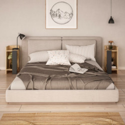 Set 2 mesitas de noche Elos antracita roble Practica Hogar