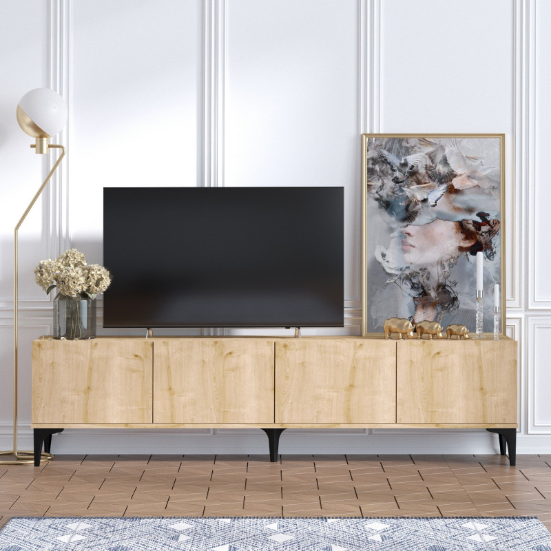 Mueble TV Nora roble zafiro Practica Hogar Mueble TV Nora roble zafiro Practica Hogar