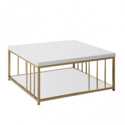 Mesa de centro Zenn dorado blanco Practica Hogar