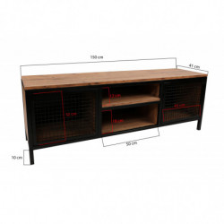 Mueble TV Zeno pino negro Practica Hogar