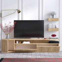 Mueble TV con estante Alika roble Practica Hogar