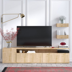 Mueble TV con estante Alika roble Practica Hogar