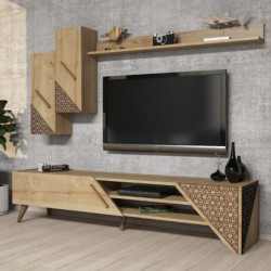 Mueble TV con estante Beril roble Practica Hogar