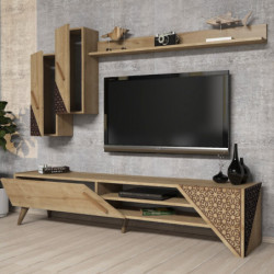 Mueble TV con estante Beril roble Practica Hogar