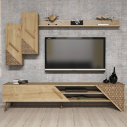 Mueble TV con estante Beril roble Practica Hogar