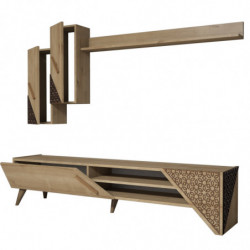 Mueble TV con estante Beril roble Practica Hogar
