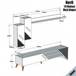 Mueble TV con estante Beril roble Practica Hogar