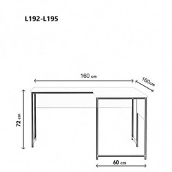 Escritorio de estudio Massası L192 blanco Practica Hogar